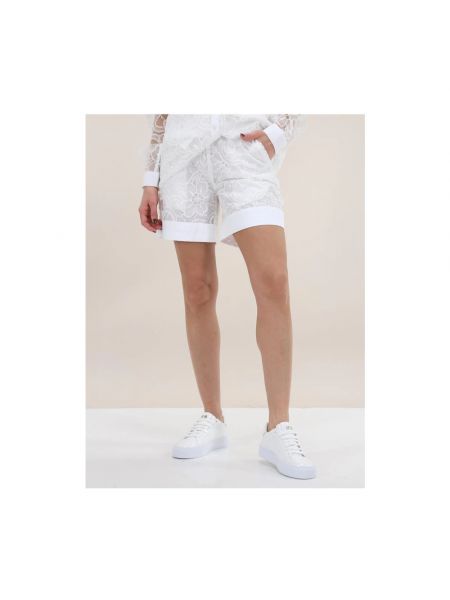 Pantalones cortos de encaje Twinset blanco