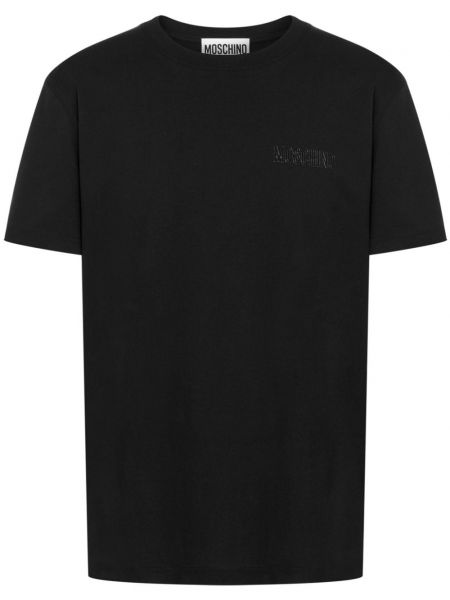 Medvilninis marškinėliai Moschino juoda