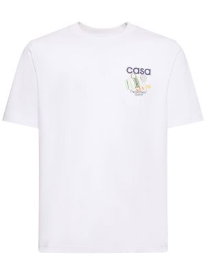 T-shirt di cotone Casablanca bianco