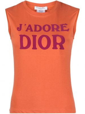 Top con stampa Christian Dior arancione