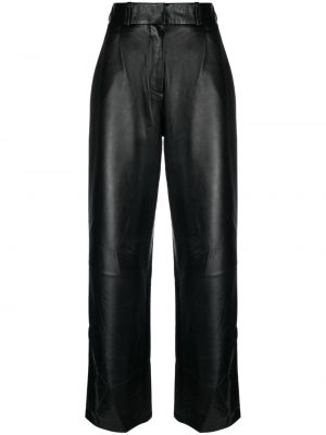 Pantaloni cu picior drept din piele Kassl Editions negru