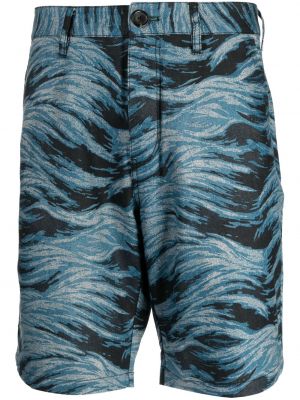 Kratke hlače s potiskom z abstraktnimi vzorci Ps Paul Smith modra