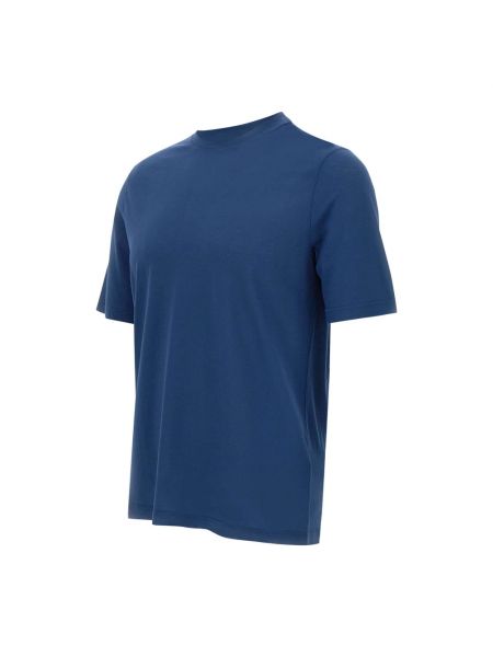 Camisa de algodón manga corta Filippo De Laurentiis azul