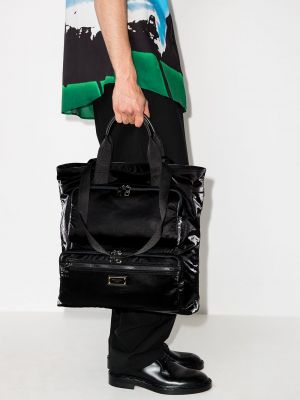 Bolso shopper con cremallera con bolsillos Dolce & Gabbana negro