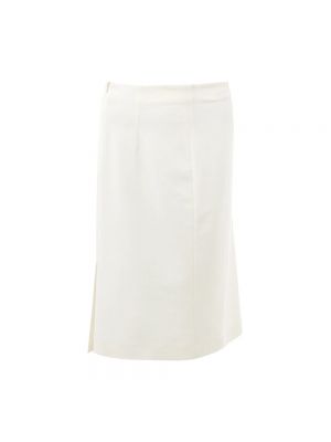 Spódnica midi z wiskozy Lardini biała