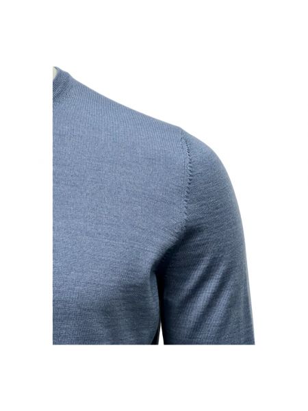 Jedwabny sweter z okrągłym dekoltem Gran Sasso niebieski