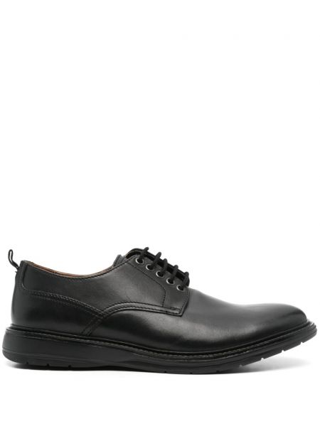 Leder derby schuhe Clarks schwarz