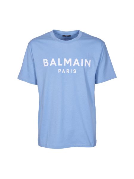 T-shirt mit print mit rundem ausschnitt Balmain blau