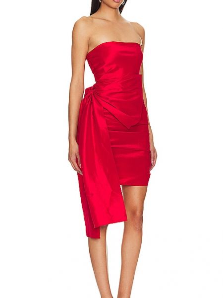 Mini vestido con lazo Bardot rojo