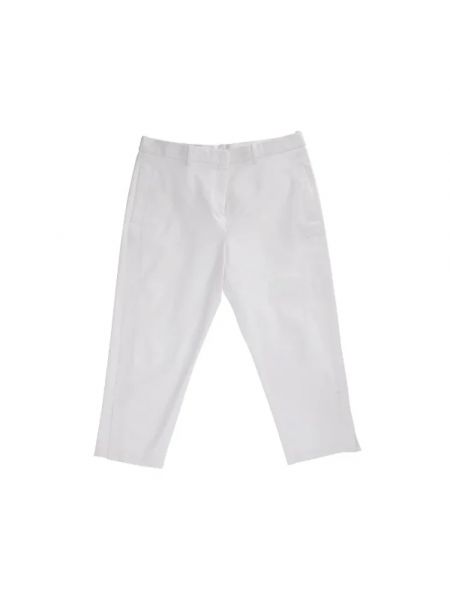 Spodnie bawełniane Jil Sander Pre-owned białe