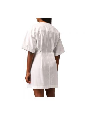 Mini vestido de algodón con escote v manga corta Givenchy blanco