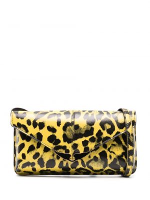 Dabīgās ādas clutch somiņa ar apdruku ar leoparda rakstu Zadig&voltaire