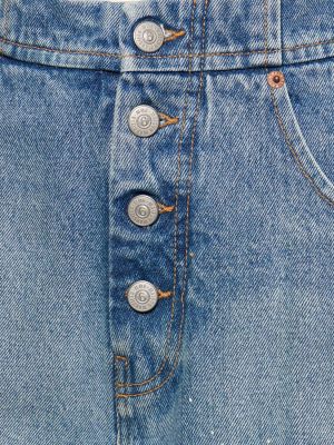 Bavlněné straight fit džíny s vysokým pasem Mm6 Maison Margiela modré