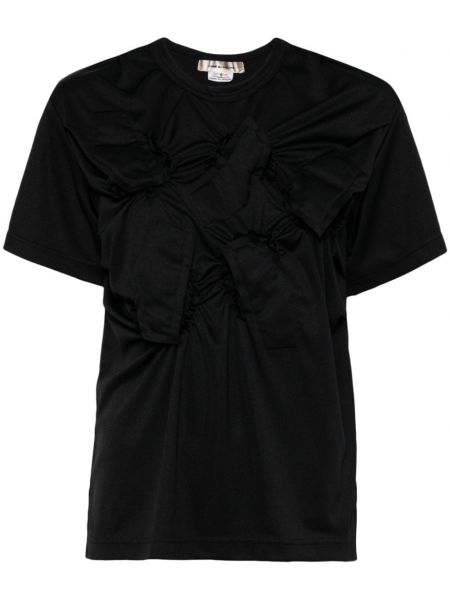 Jersey majica z volani Comme Des Garçons črna