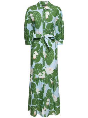 Βαμβακερή λινή μάξι φόρεμα με σχέδιο Borgo De Nor