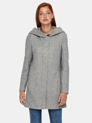Abrigo con capucha Vero Moda gris