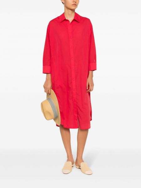 Robe longue en coton avec manches longues Adriana Degreas rouge