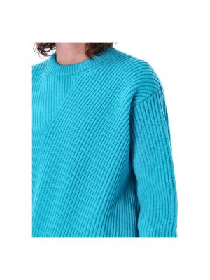 Sweter pleciony Jil Sander niebieski