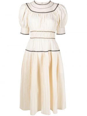 Sukienka midi plisowana Ulla Johnson biała