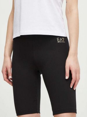 Панталон с висока талия с принт Ea7 Emporio Armani черно