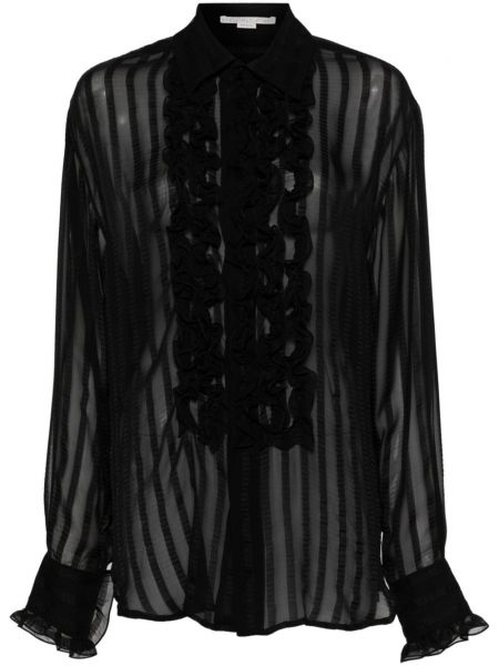 Μπλούζα με διαφανεια με βολάν Stella Mccartney μαύρο