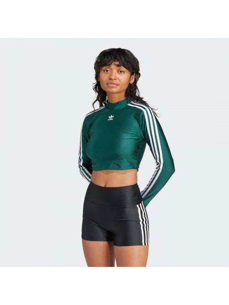 Longsleeve z długim rękawem w paski Adidas Originals zielona