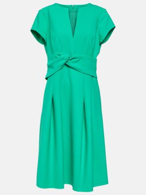 Шерстяное платье мини Oscar De La Renta зеленое