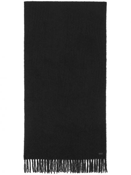 Sciarpa con frange di lana Saint Laurent nero