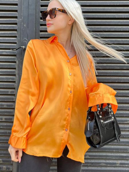 Saténová košeľa Madmext oranžová