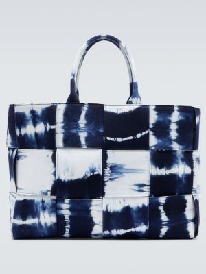 Памучни шопинг чанта с tie-dye ефект Bottega Veneta сребристо