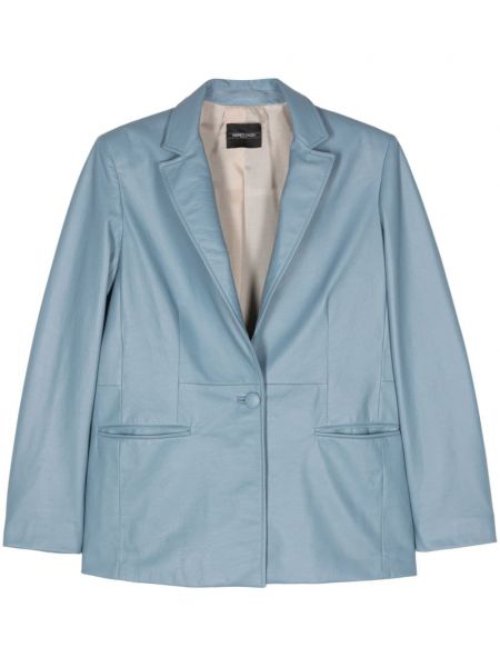 Leder langer blazer Simonetta Ravizza blau