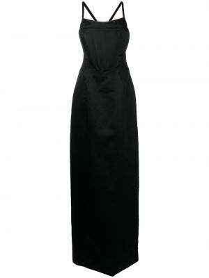 Šilkinis vakarinė suknelė Rosetta Getty juoda