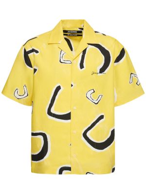 Βαμβακερό πουκάμισο Jacquemus κίτρινο