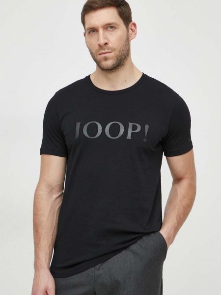 Koszulka bawełniana z nadrukiem Joop! czarna