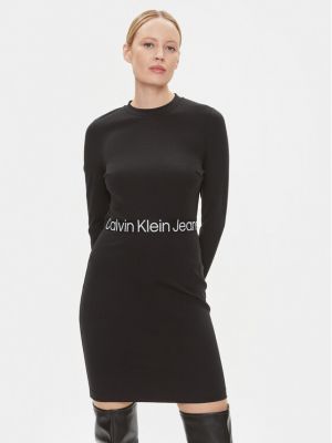 Denim ruha Calvin Klein Jeans fekete