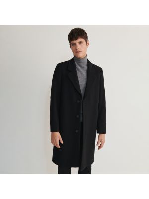 Vlnený kabát Reserved čierna
