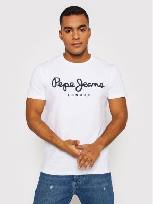 Тениска slim Pepe Jeans бяло