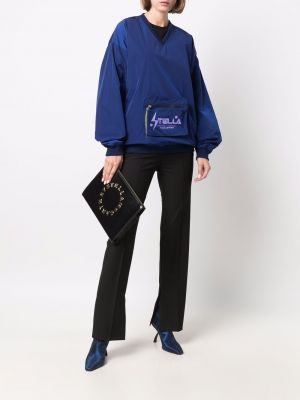 Sweatshirt mit v-ausschnitt mit taschen Stella Mccartney blau