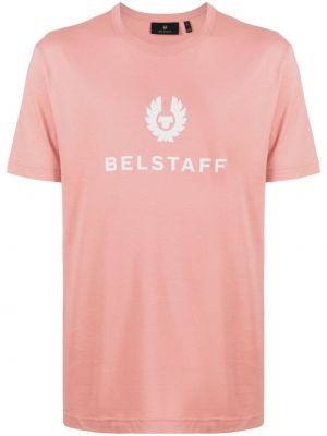 Тениска с принт Belstaff розово