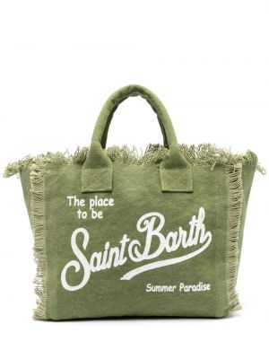 Nákupná taška s potlačou Mc2 Saint Barth zelená