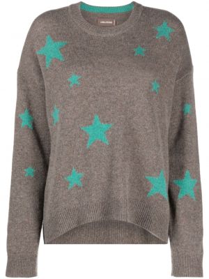 Stern kaschmir pullover mit print Zadig&voltaire braun