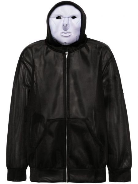 Prozirna hoodie s kapuljačom Doublet crna