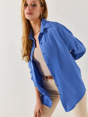 Koszula oversize Armonika niebieska