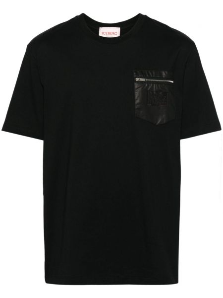 Kokvilnas t-krekls Iceberg melns