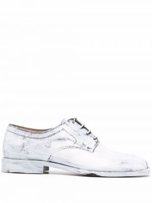 Ниски обувки с връзки с дантела Maison Margiela бяло