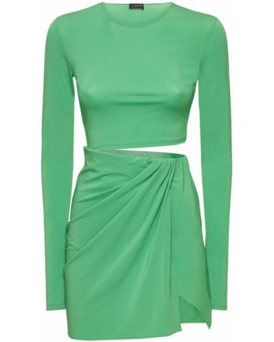 Jersey mini obleka iz krep tkanine The Andamane zelena