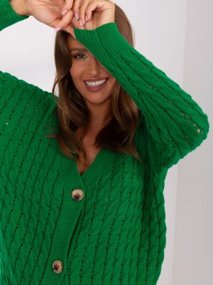 Кардиган з v-подібним вирізом Fashionhunters зелений