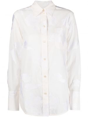 Žakárová košile Victoria Beckham bílá