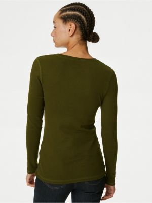 Tričko s dlouhým rukávem Marks & Spencer zelené