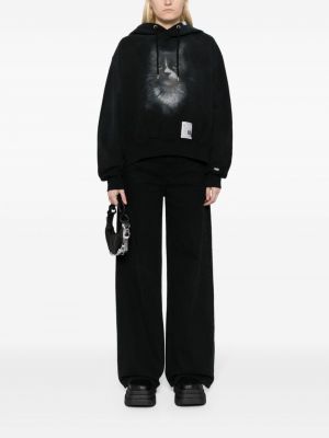 Raštuotas medvilninis džemperis su gobtuvu Maison Mihara Yasuhiro juoda